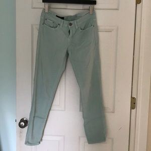 J. Crew aqua toothpick ankle jeans